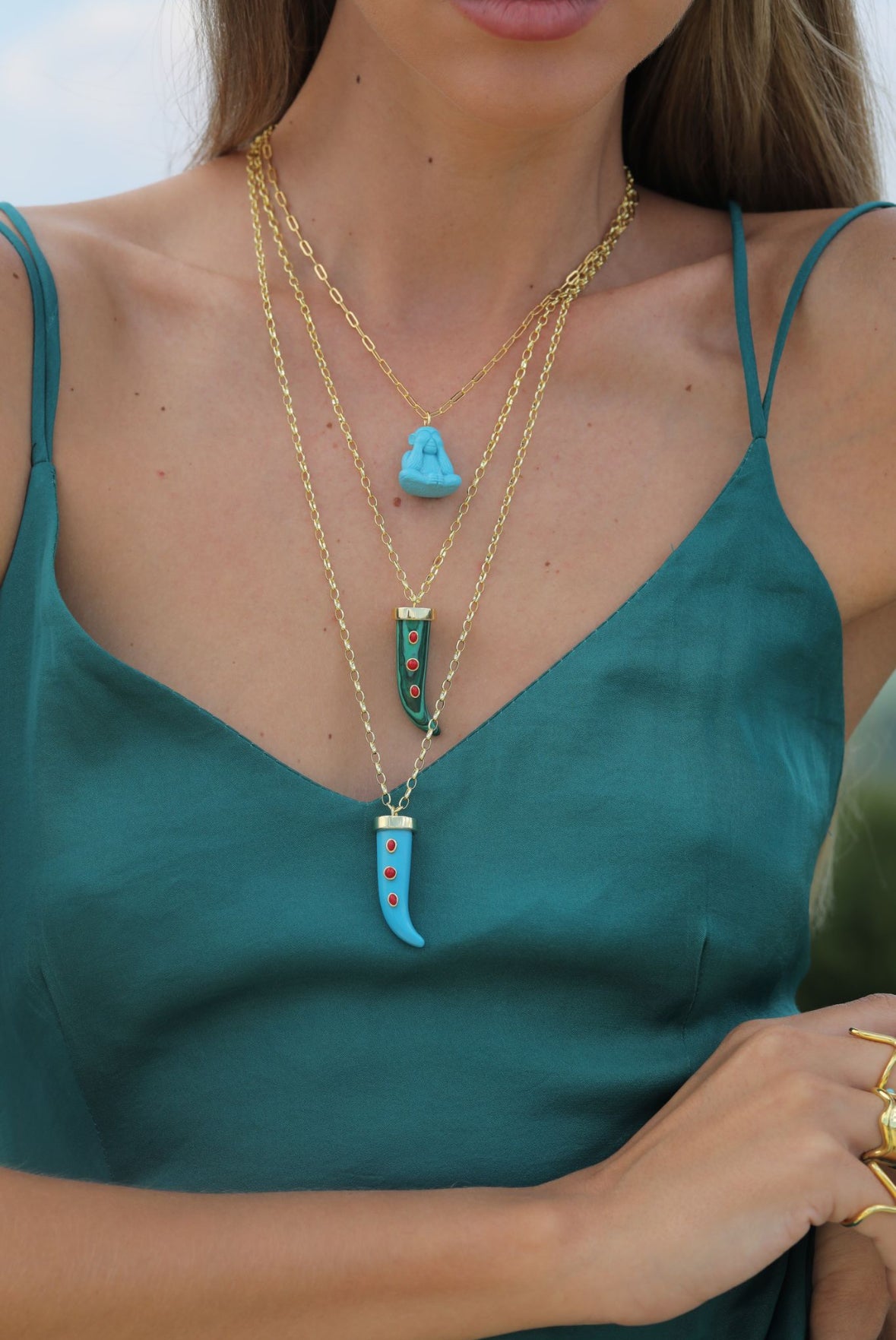 Turquoise Fang Necklace