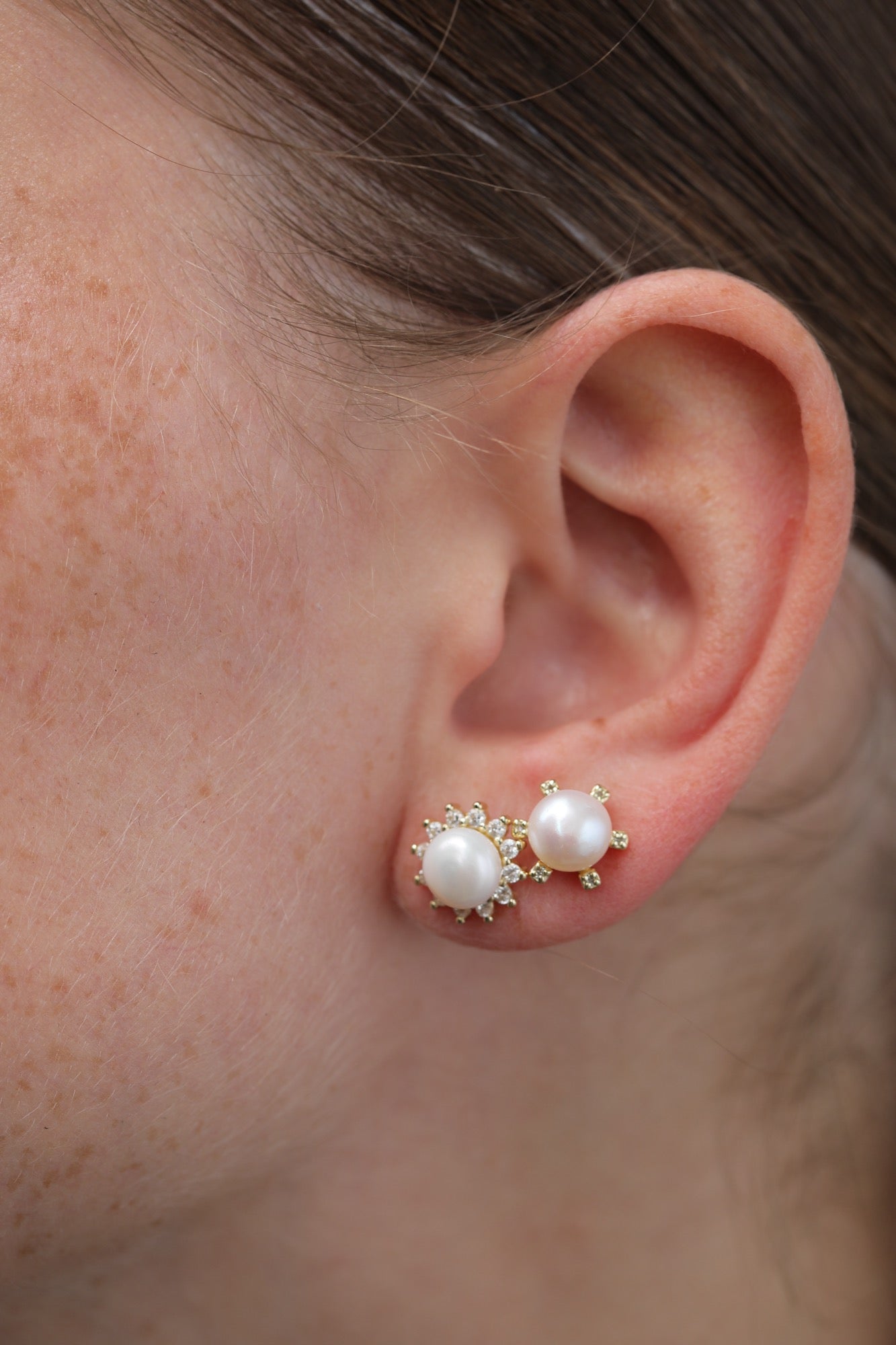Sunflower Pearl Earrings