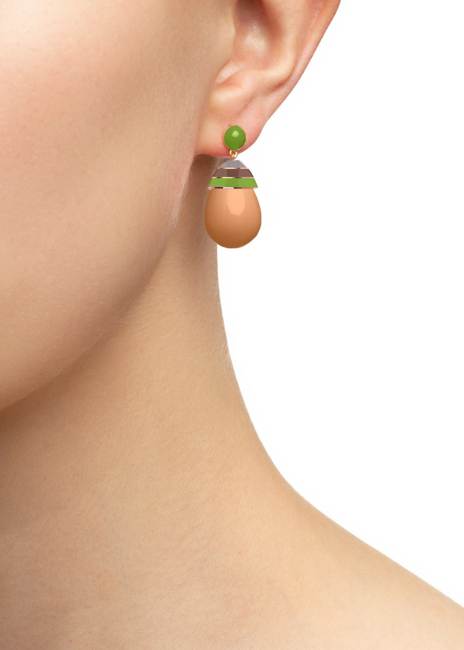 'Olive Peach' Gelato Drop Earrings