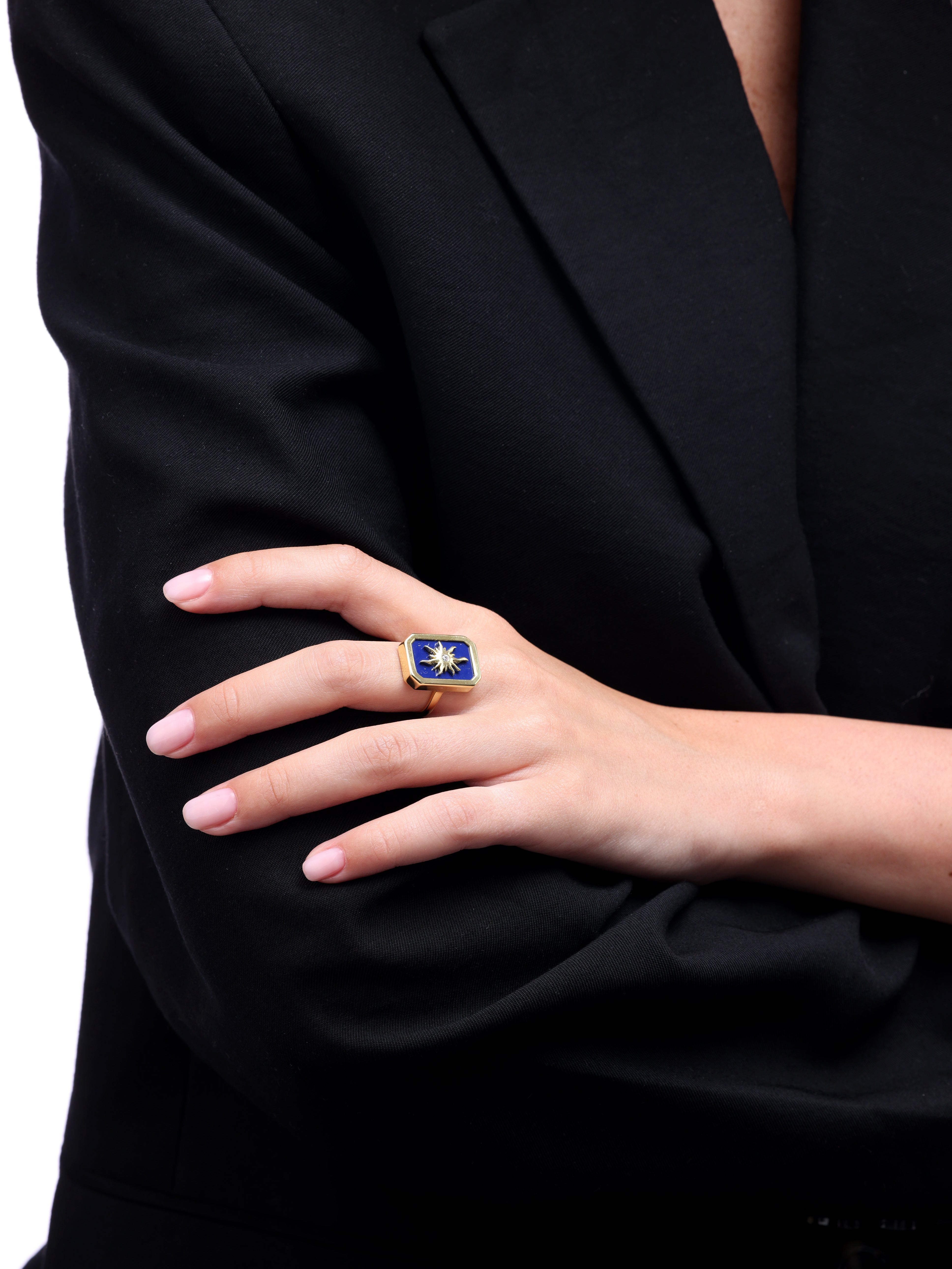 Sun Ring With Lapis