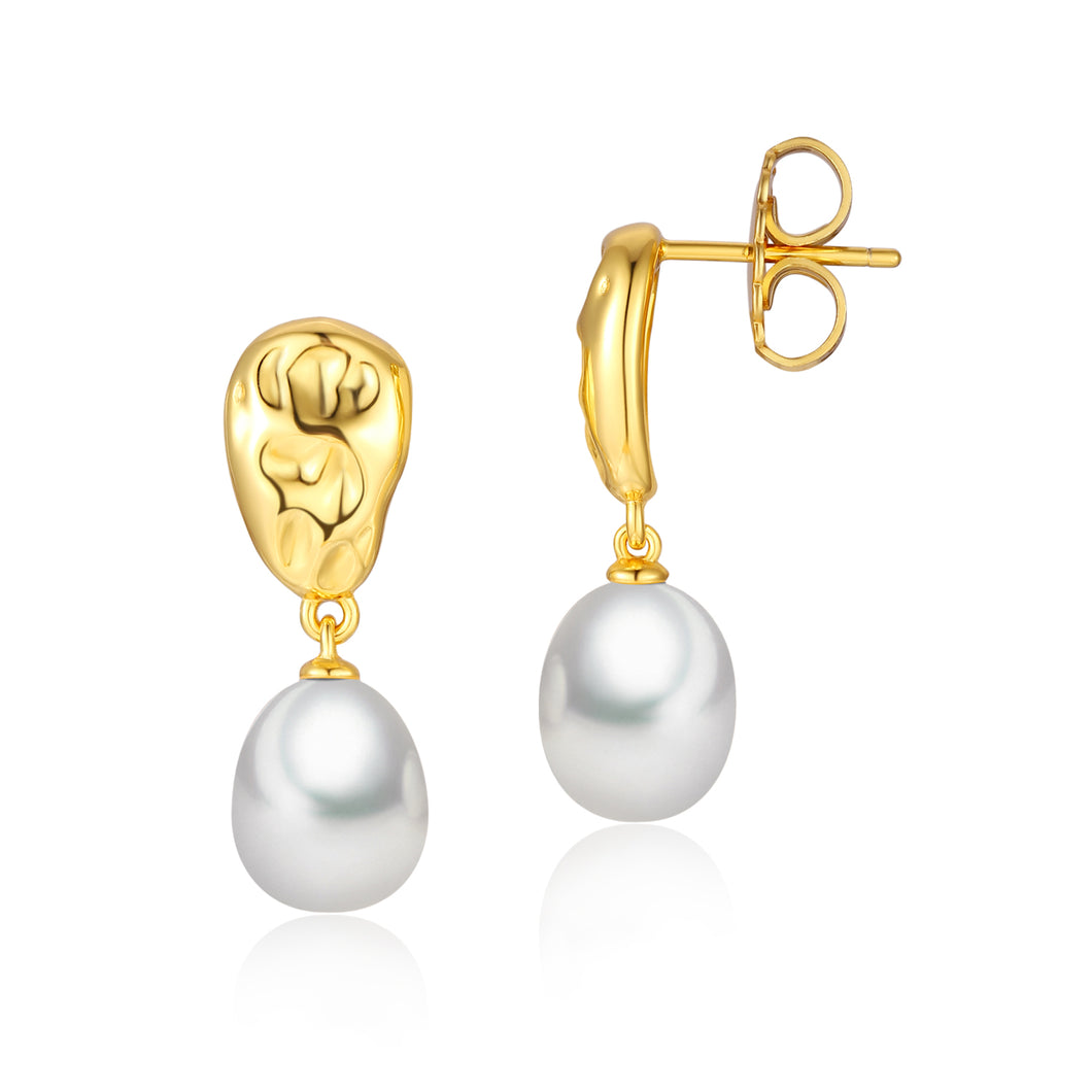 Abstract Pearl Earrings