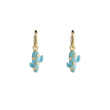 Load image into Gallery viewer, Mini Turquoise Cactus Earrings
