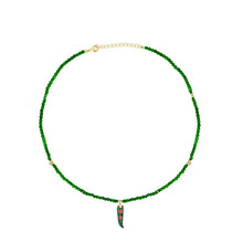 Load image into Gallery viewer, Malachite Necklace With Fang Charm
