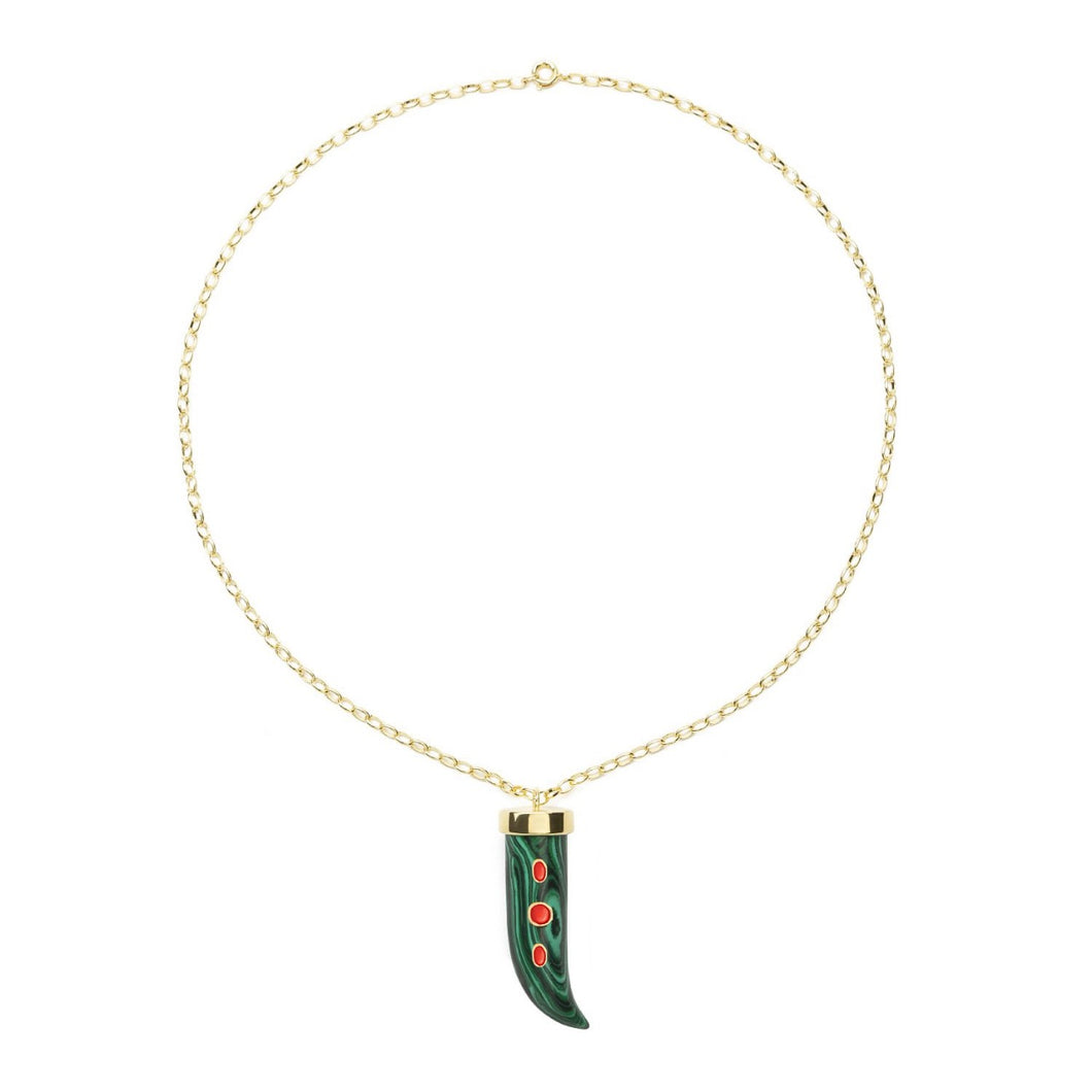 Malachite Fang Necklace