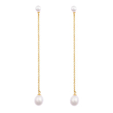 Load image into Gallery viewer, Pearl Long-Chain Earrings
