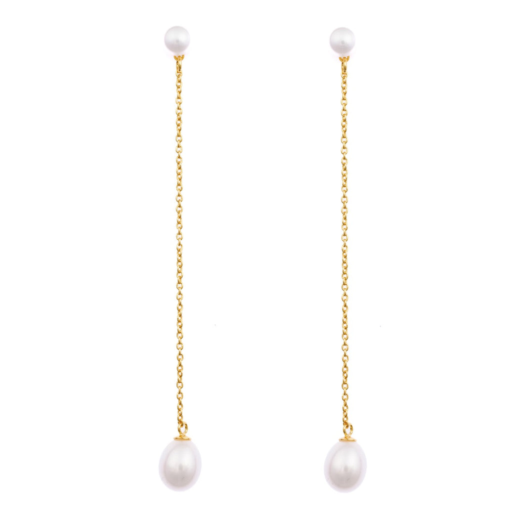 Pearl Long-Chain Earrings