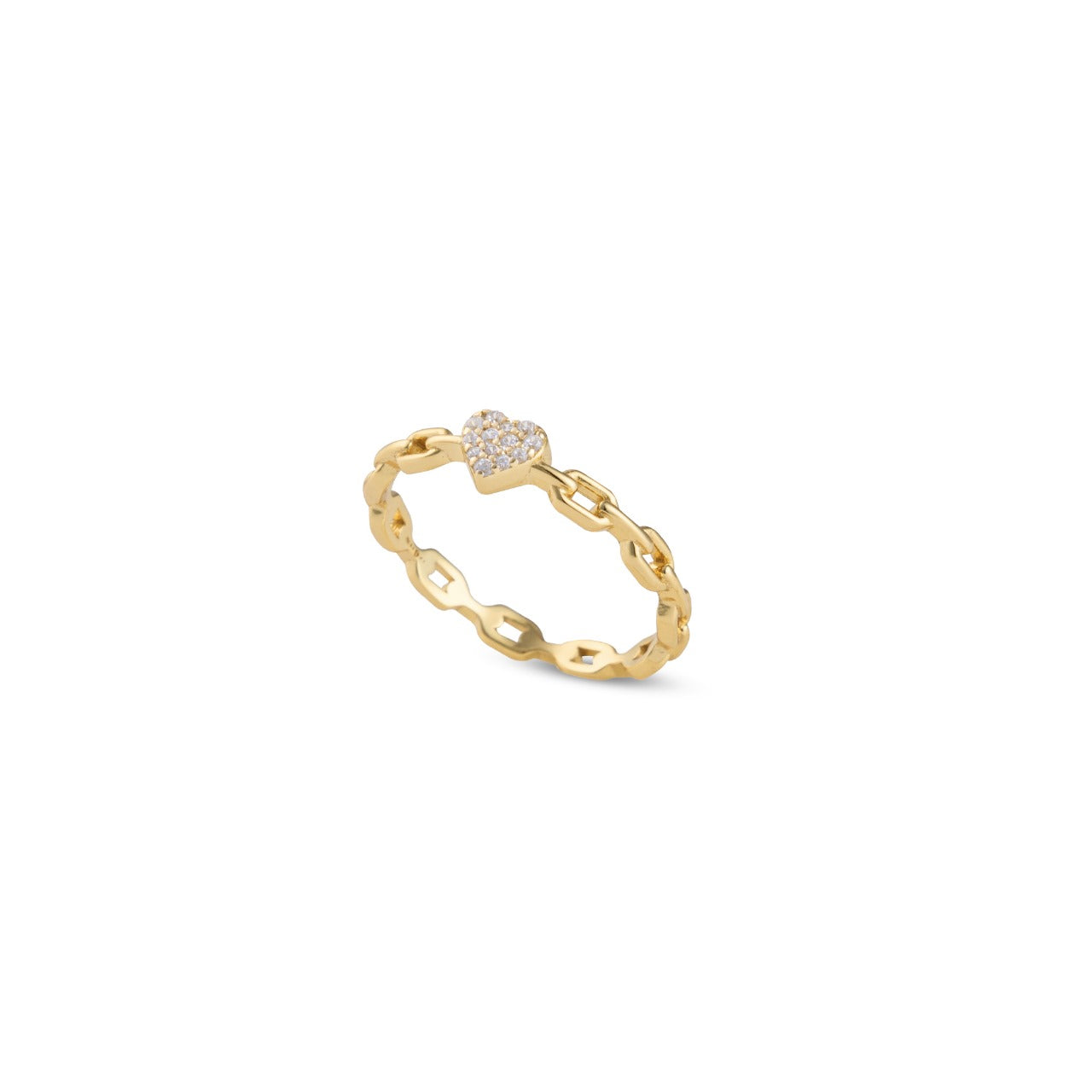 Golden Heart Link Ring