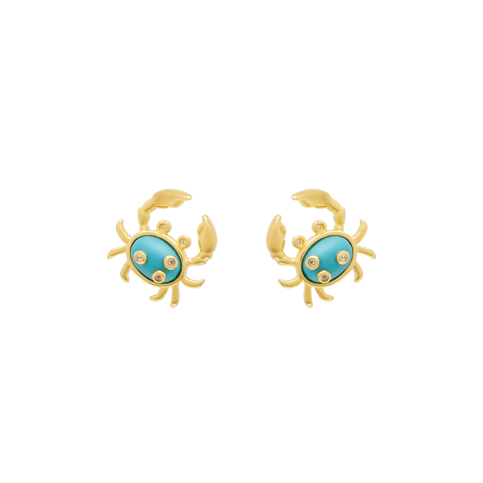 Turquoise Crab Stud Earrings