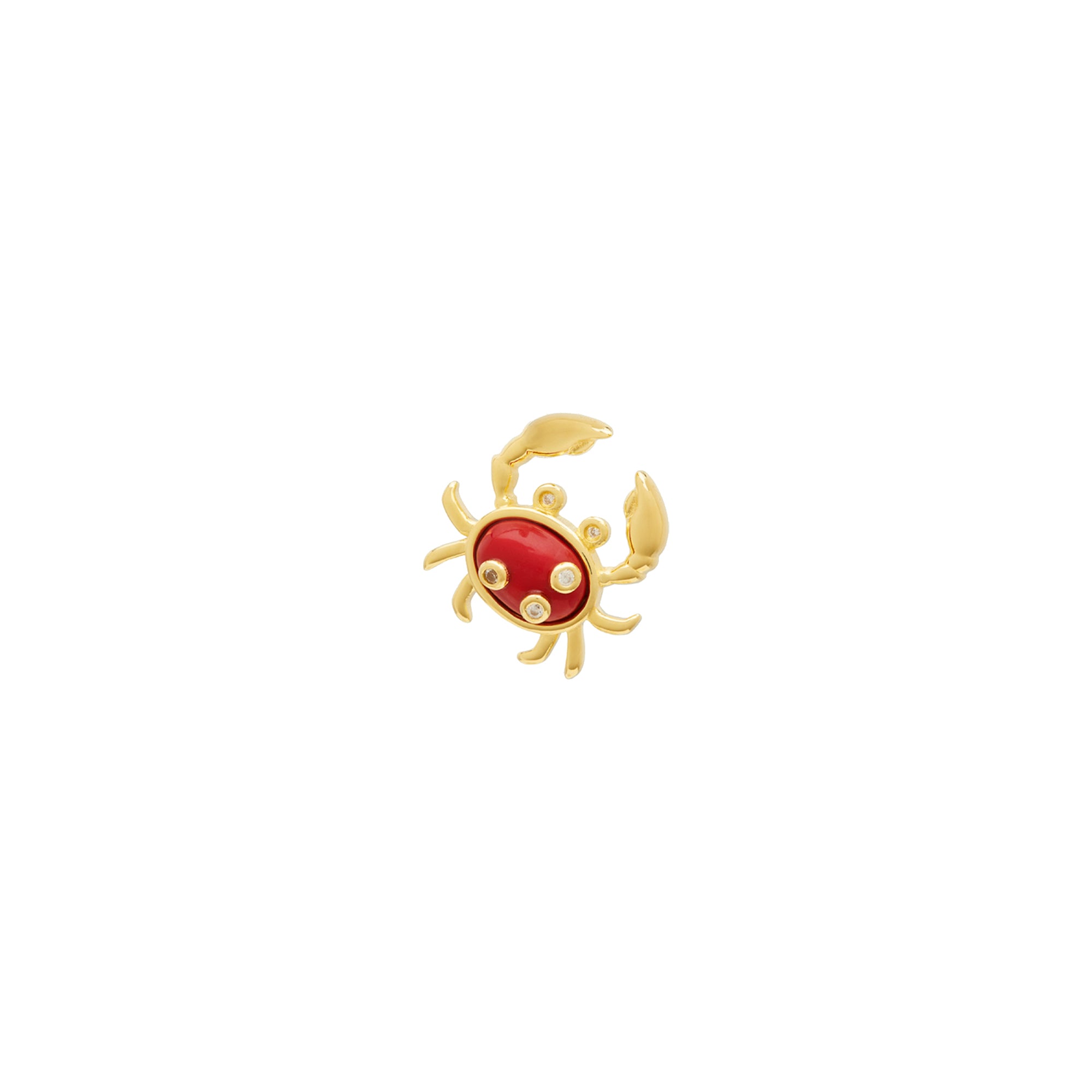 Coral Crab Stud Earrings