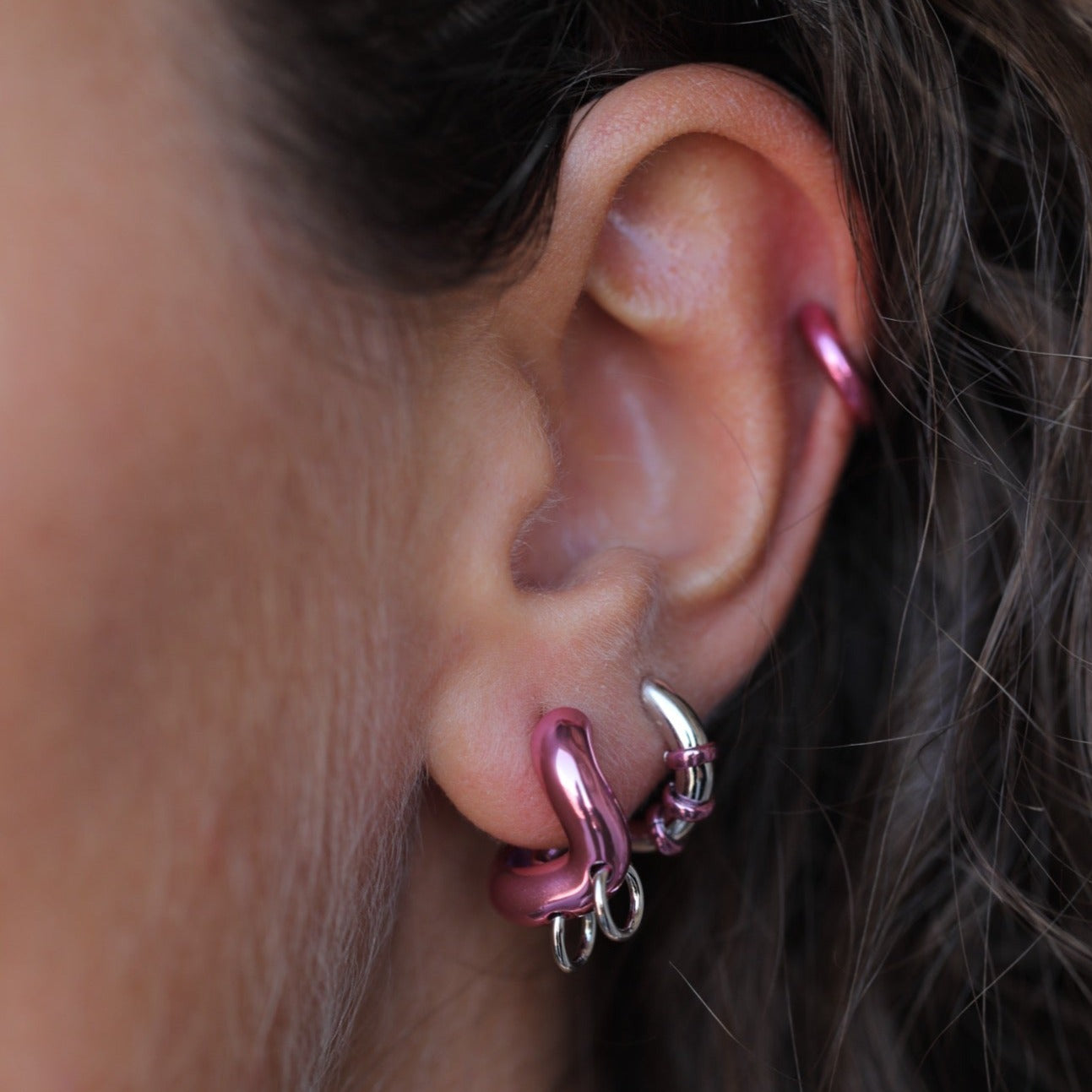 Pink Pierced Earrings