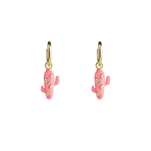 Load image into Gallery viewer, Mini Pink Cactus Earrings

