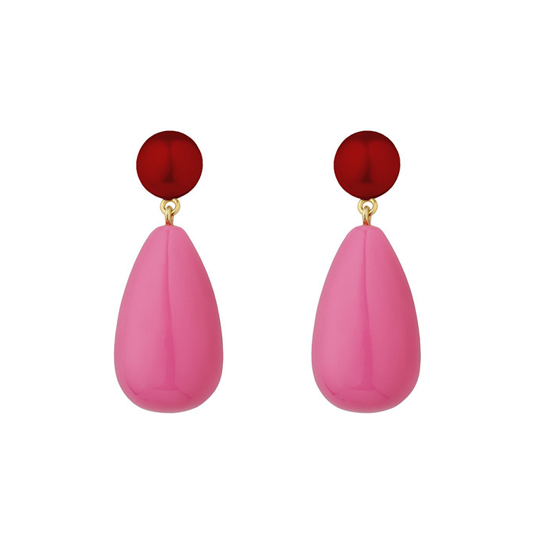 Red and pink drop Earrings