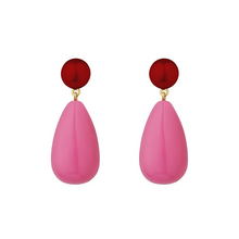 Load image into Gallery viewer, Red and pink drop Earrings
