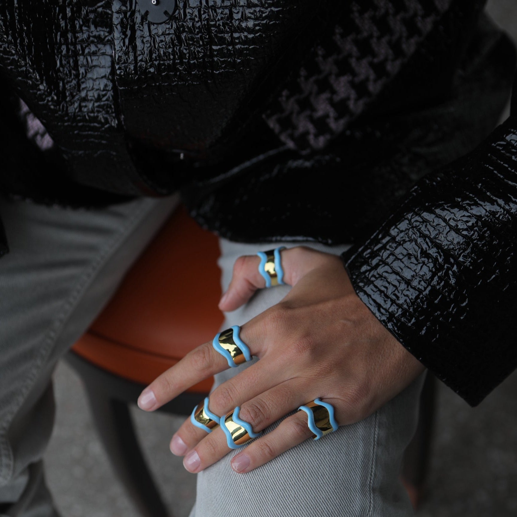 Baby Blue Wavy Ring