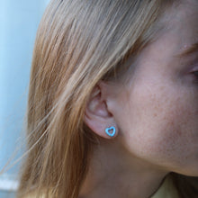 Load image into Gallery viewer, Baby Blue Heart Earrings

