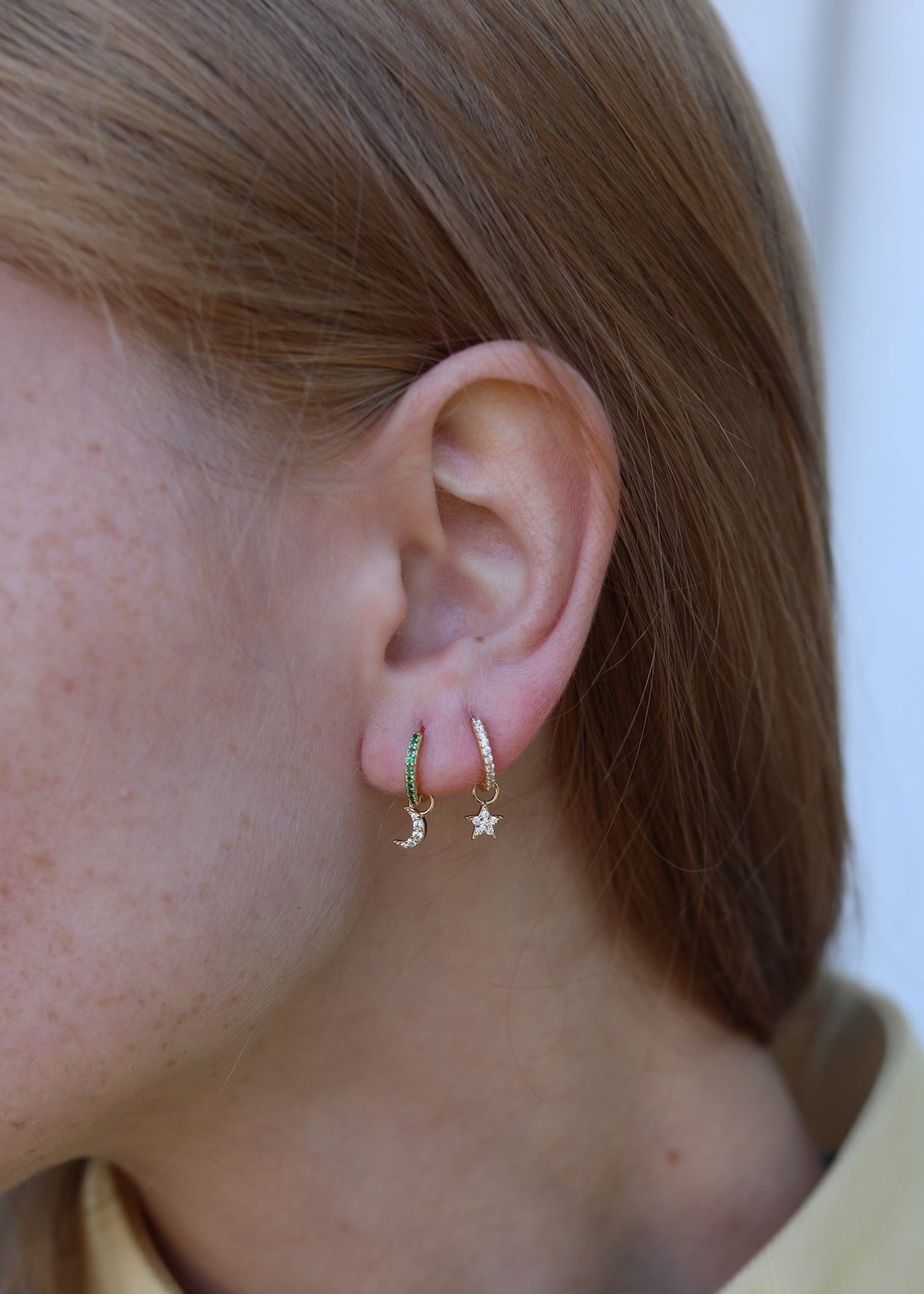 Star Charm Hoop Earring
