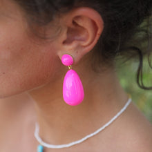 Load image into Gallery viewer, Neon Pink Drop Earrings
