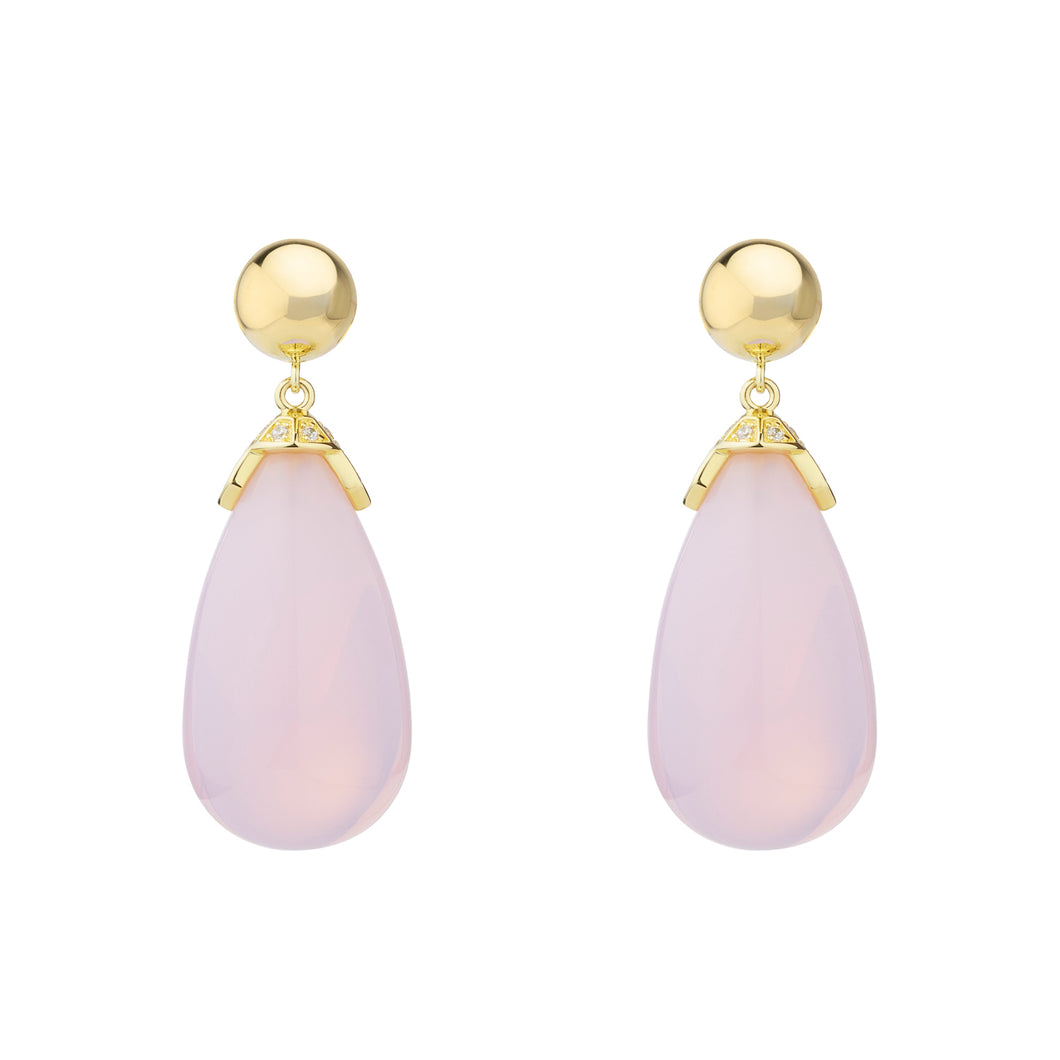 Pink Clear drop Earrings