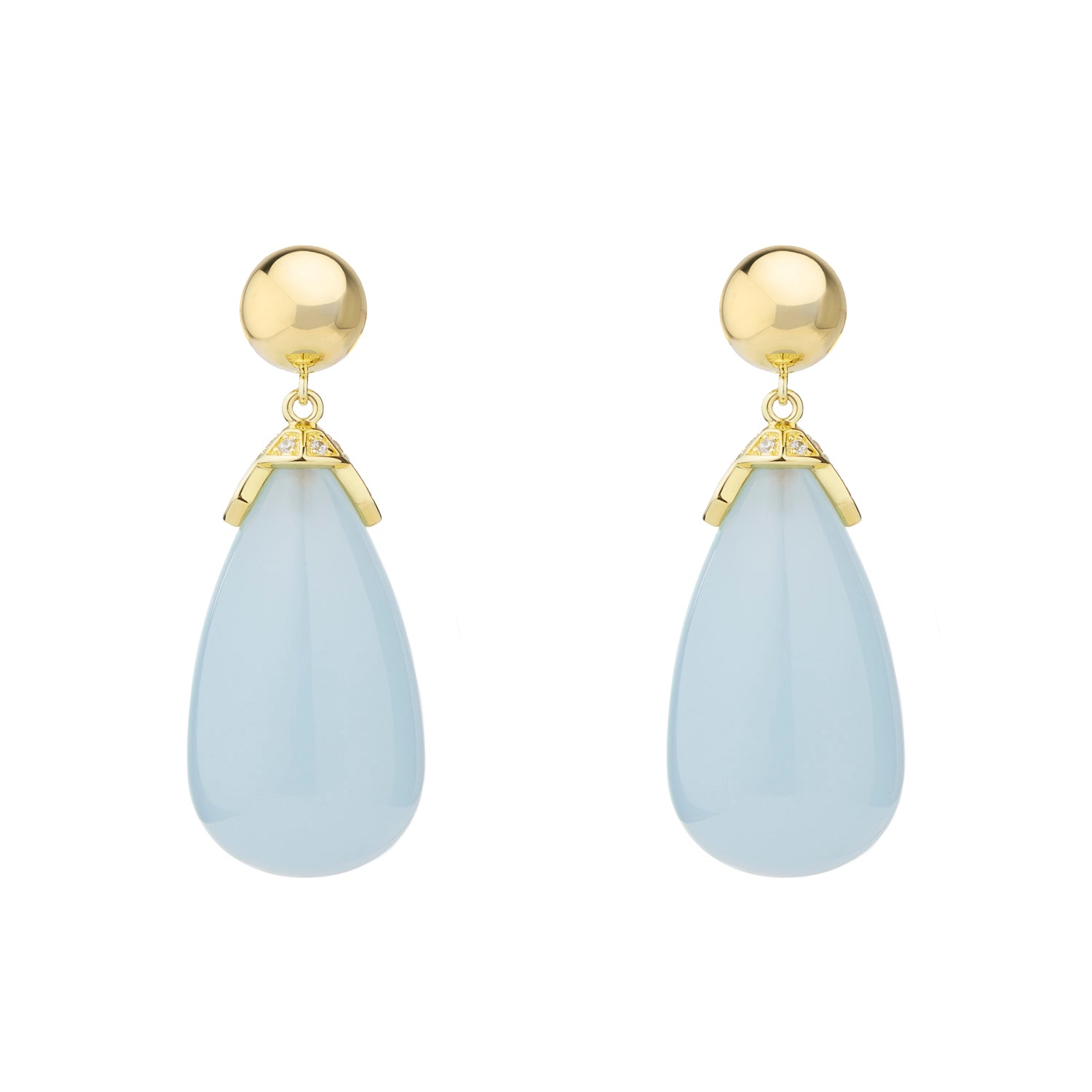 Clear Blue Drop Earrings