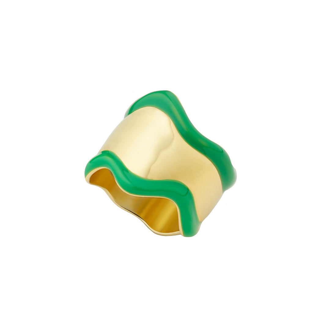 Green Wavy Ring