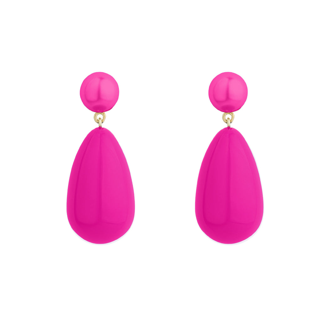 Neon Pink Drop Earrings