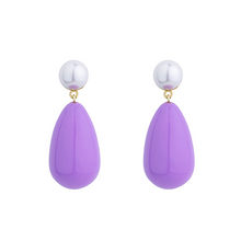 Load image into Gallery viewer, Lila purple enamel earrings
