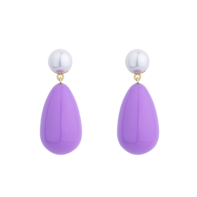 Lila purple enamel earrings