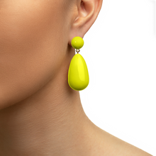 Load image into Gallery viewer, Neon Yellow Drop Earrings
