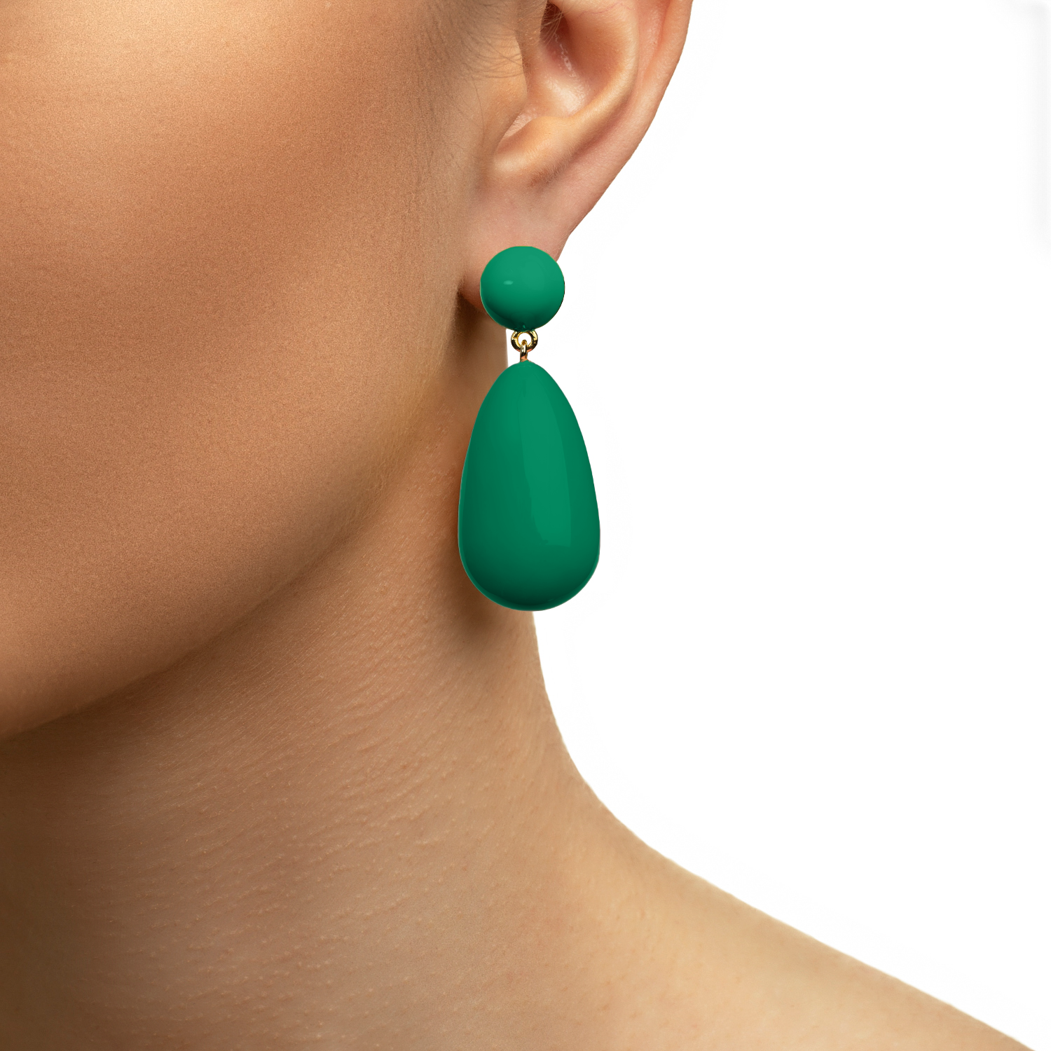 Green Drop Earrings