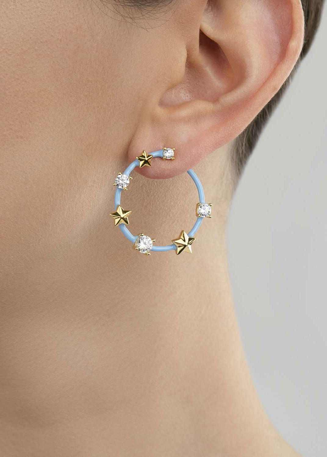 Star and Crystal Earrings