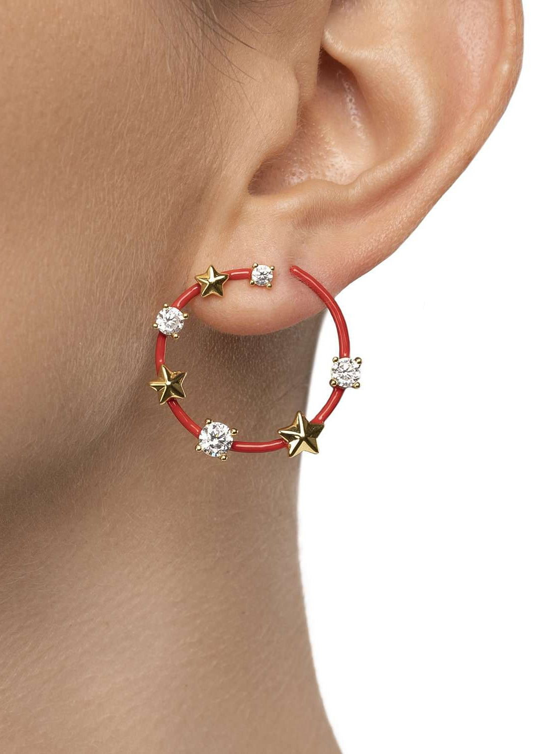 Star and Crystal Earrings