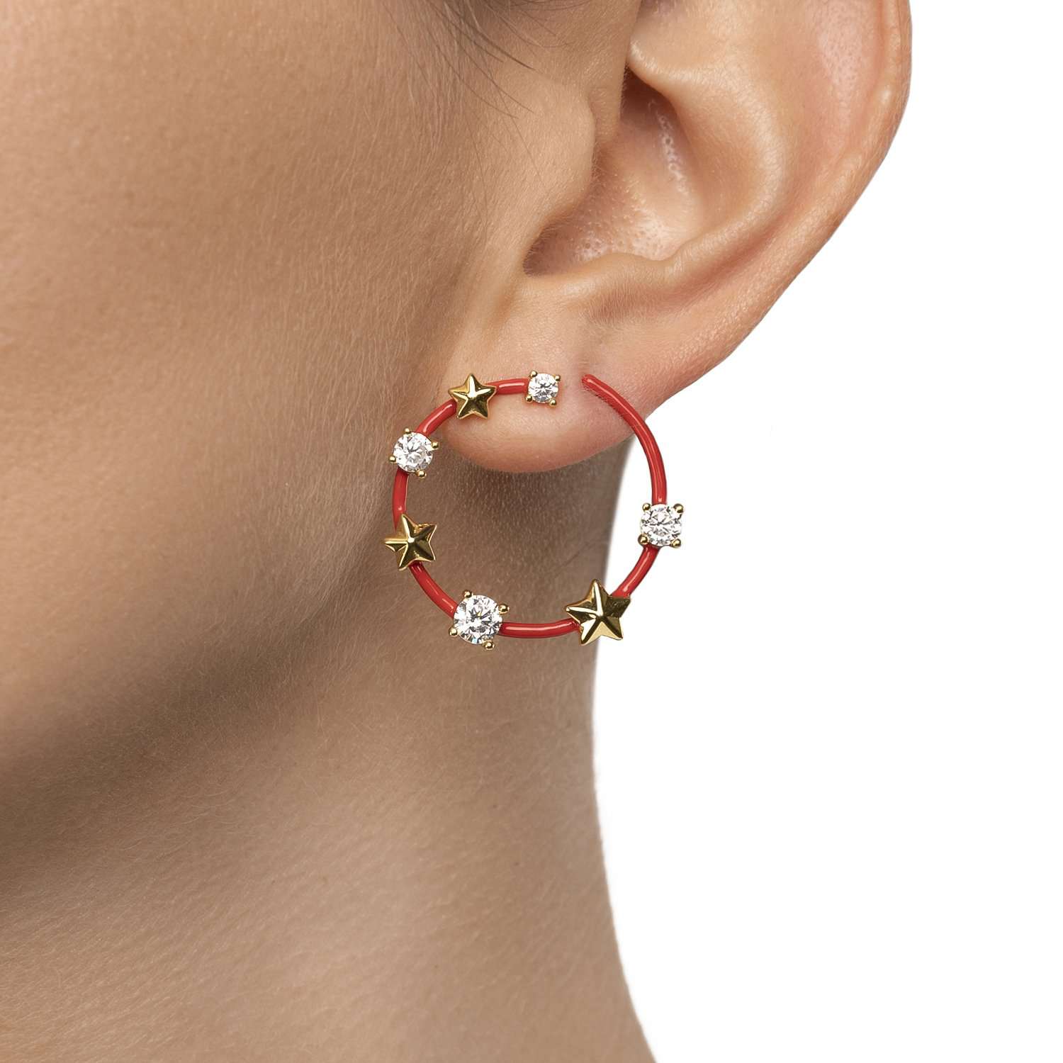 Star and Crystal Earrings