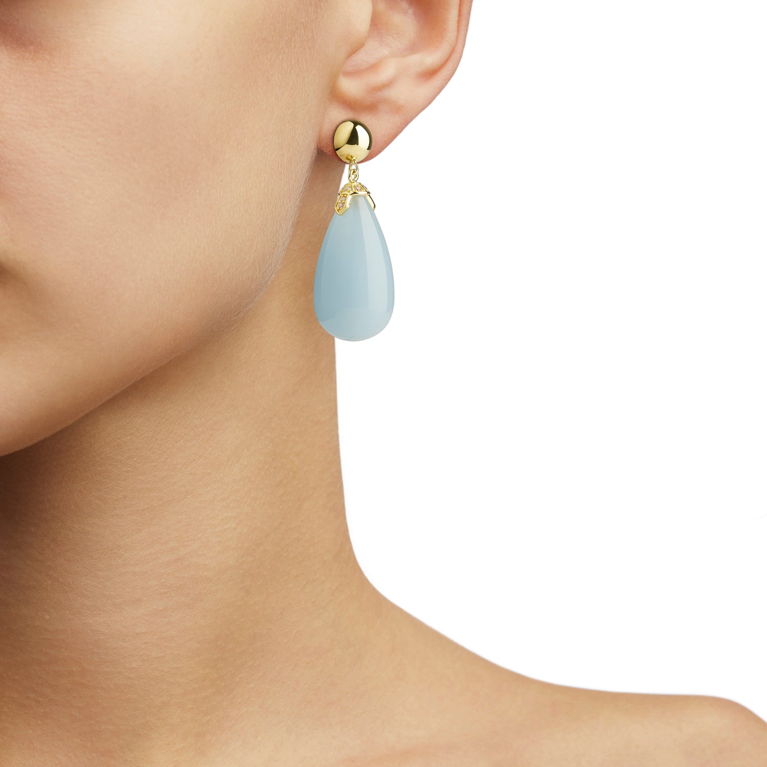 Clear Blue Drop Earrings