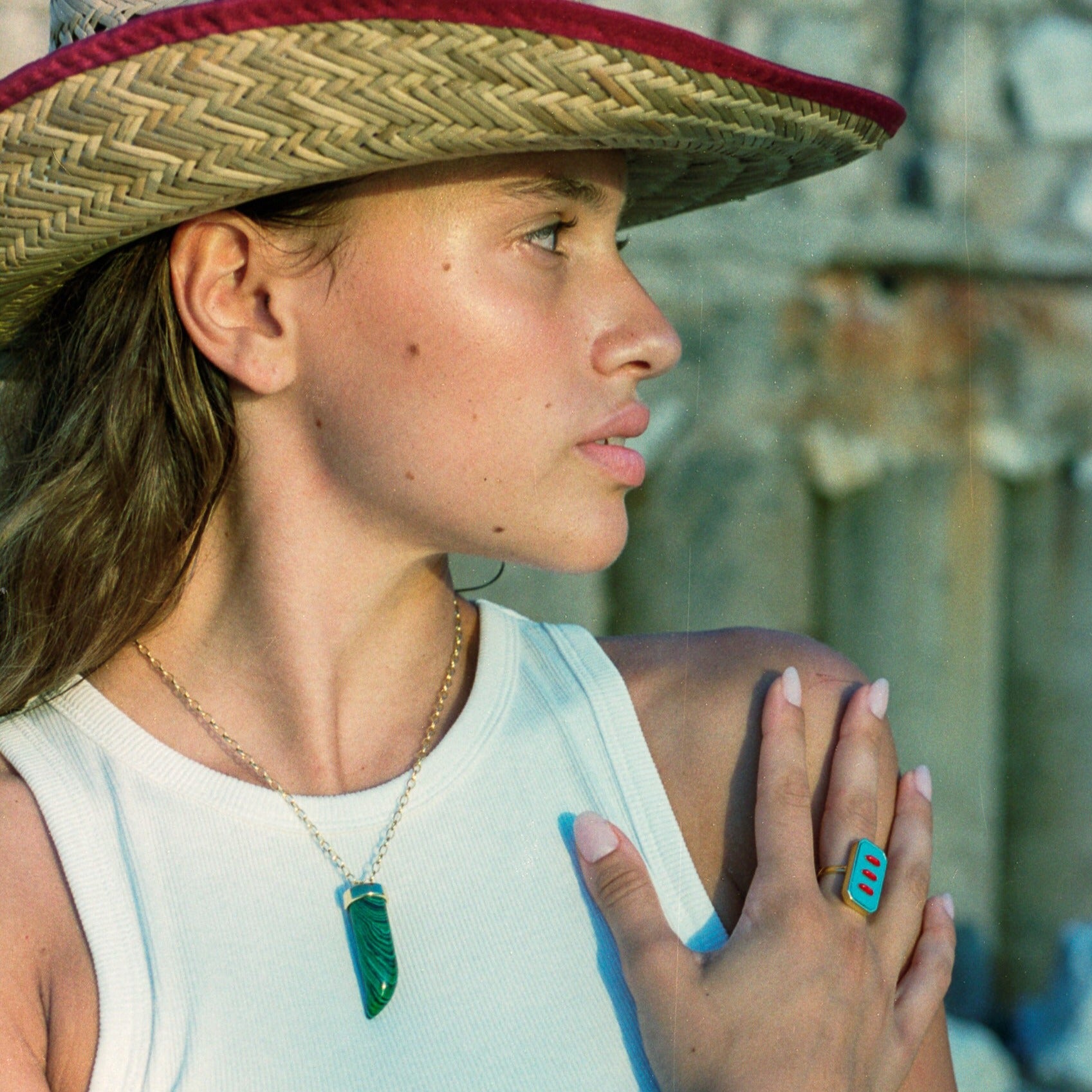 Malachite Fang Necklace