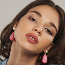 Load image into Gallery viewer, Pink drop earrings

