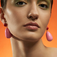 Load image into Gallery viewer, Red and pink drop Earrings
