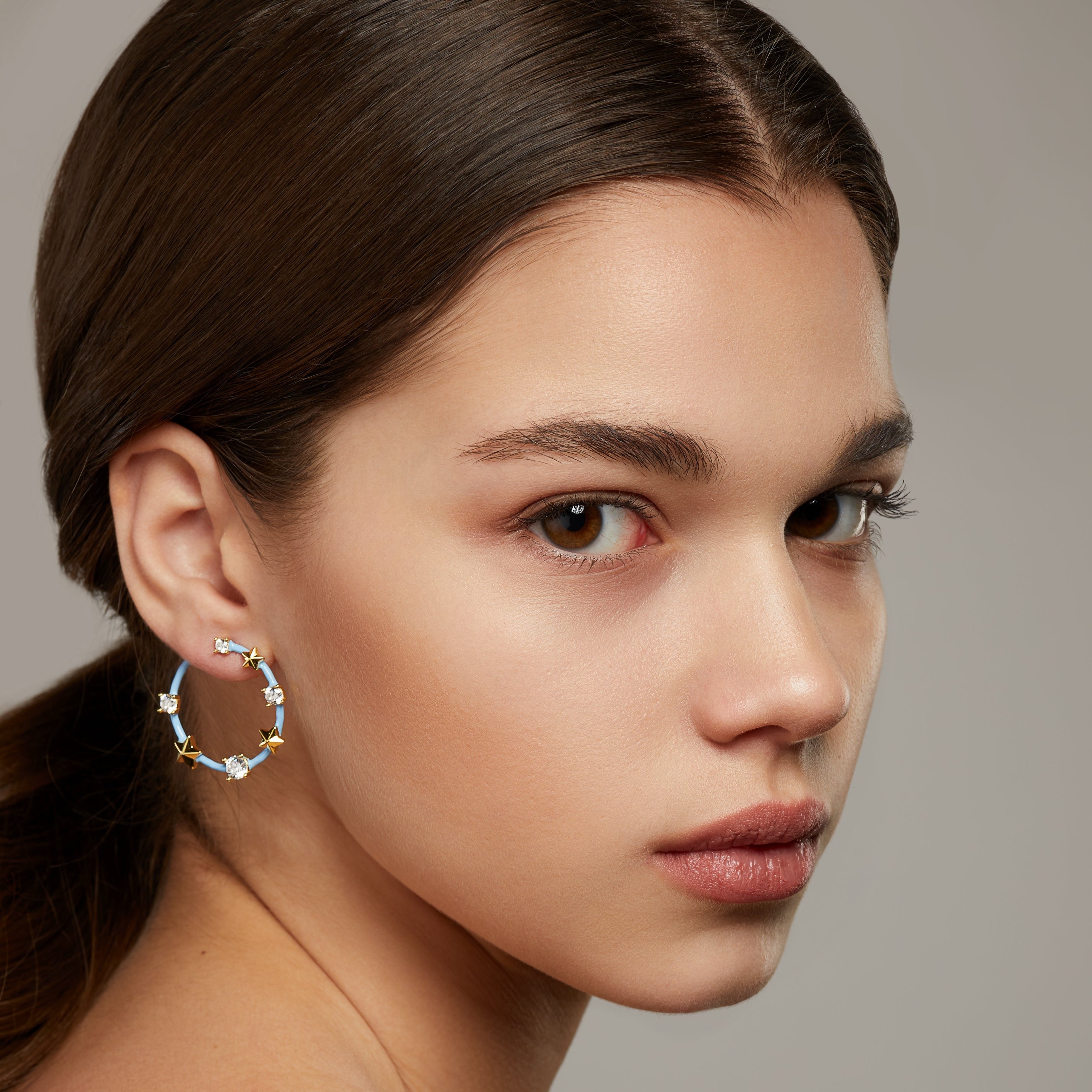 Star and crystal earrings