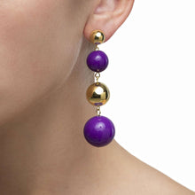 Load image into Gallery viewer, Galaxy Purple enamel ball earrings
