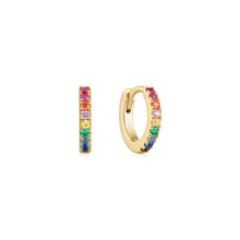 Load image into Gallery viewer, Colourful Silver Hoop Earrings
