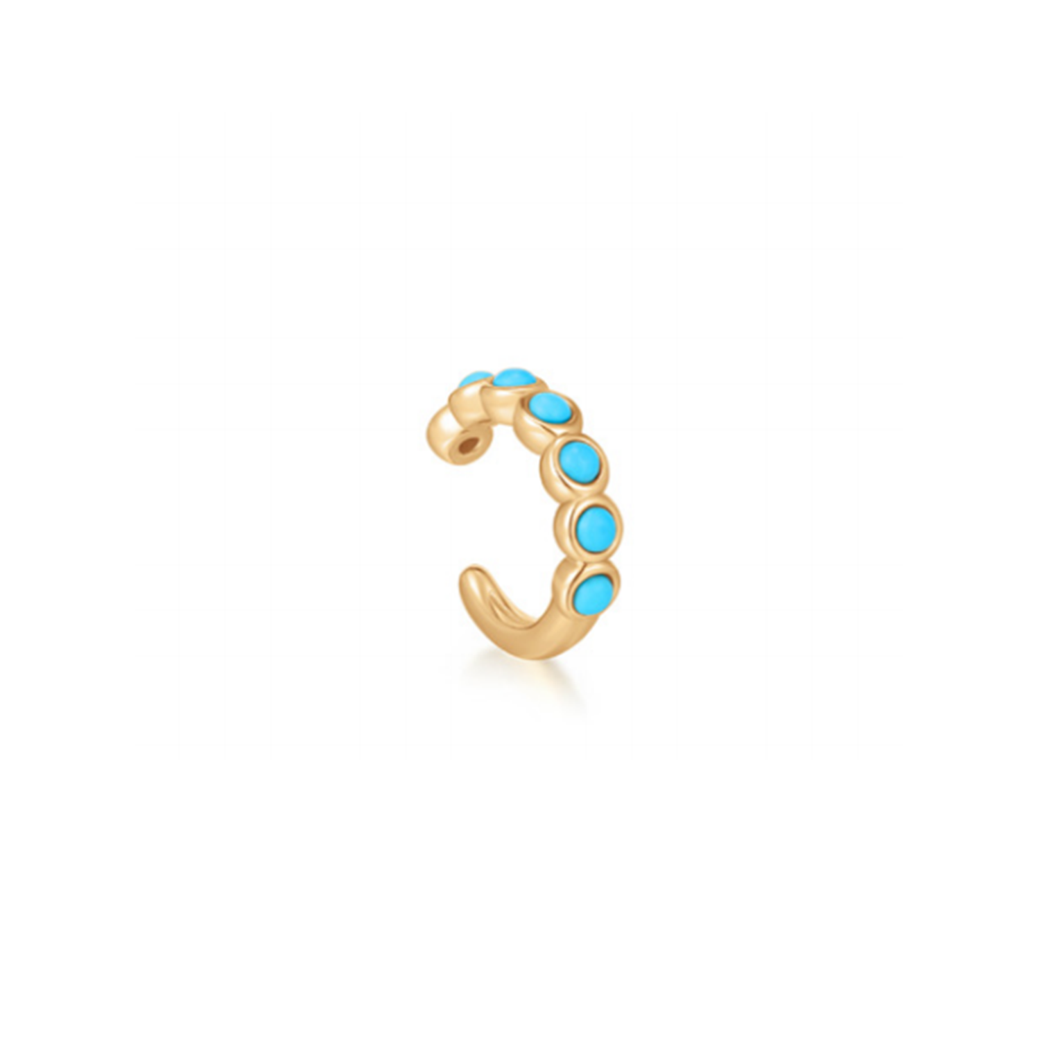 Turquoise Silver Cuff Earring