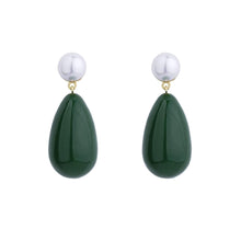Load image into Gallery viewer, Green enamel earrings
