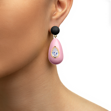 Load image into Gallery viewer, Pink Crystal Drop Earrings
