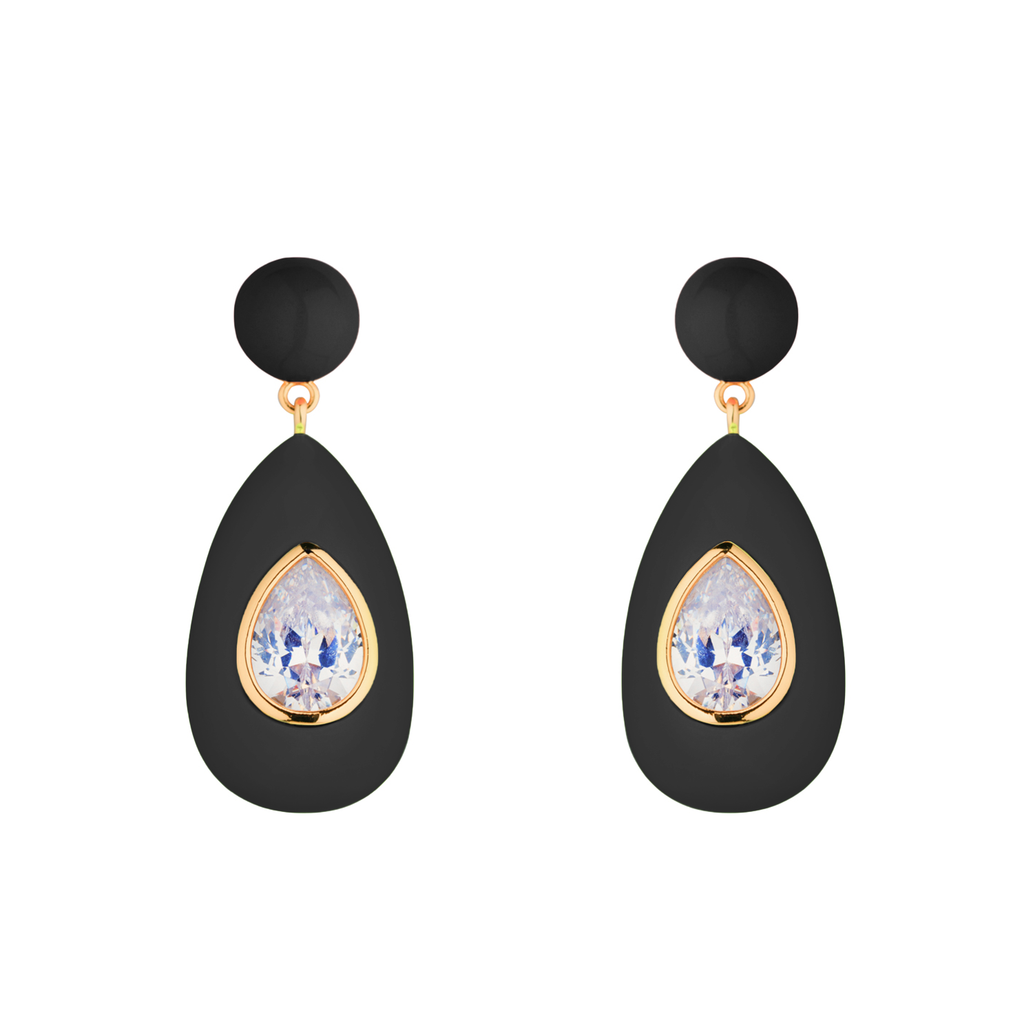 Black Crystal Drop Earrings