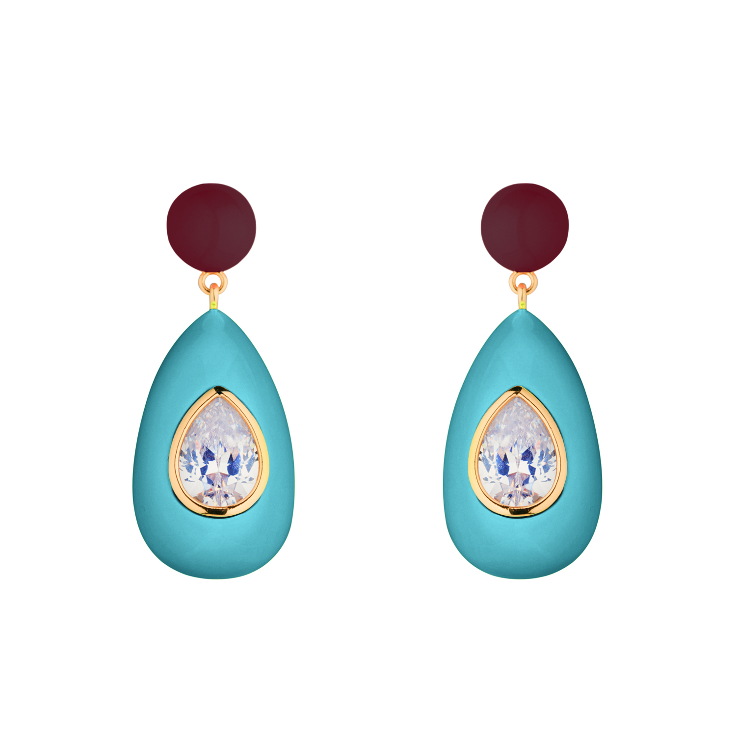 Aquamarine Crystal Drop Earrings