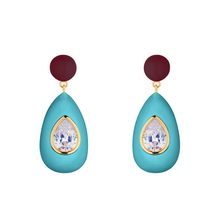 Load image into Gallery viewer, Aquamarine Crystal Drop Earrings
