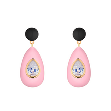 Load image into Gallery viewer, Pink Crystal Drop Earrings
