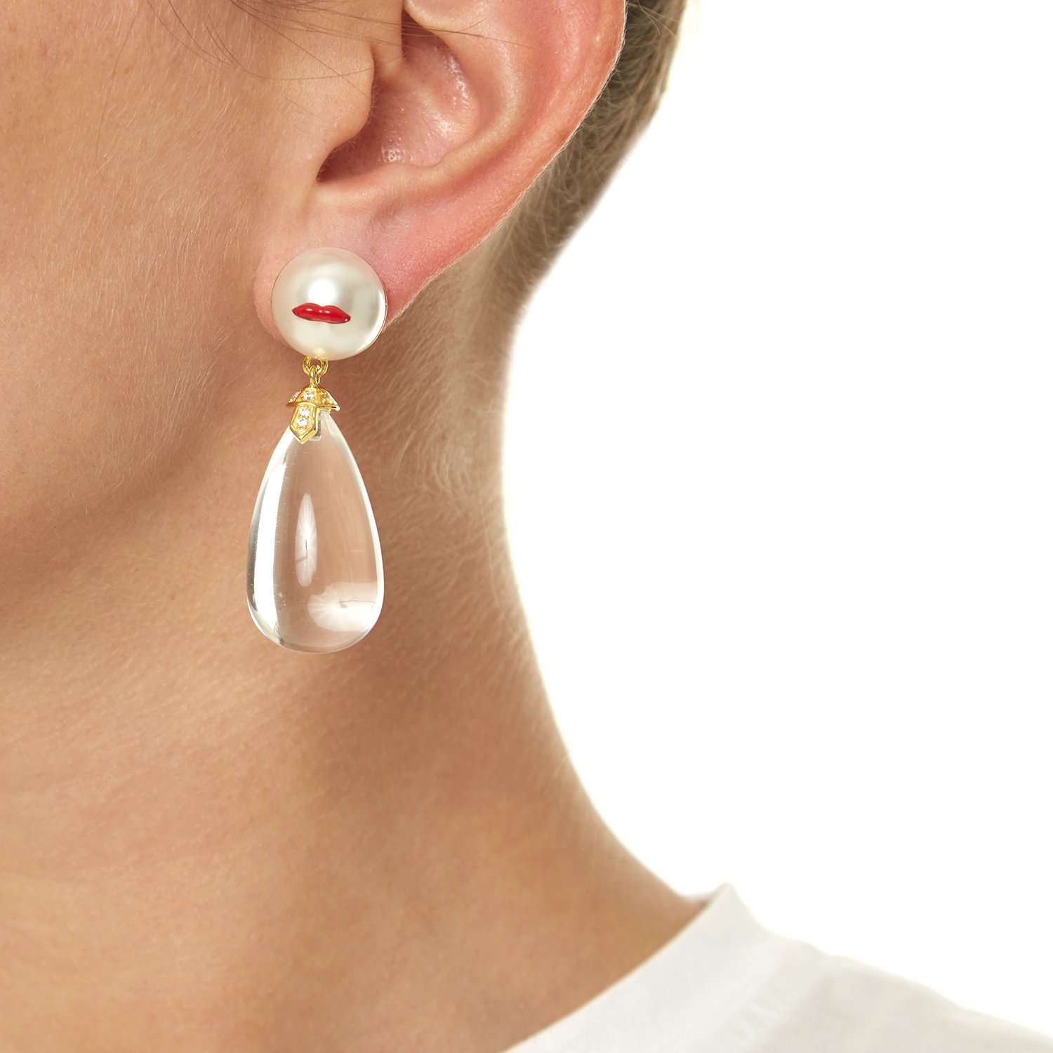 Clear Lip Drop Earrings