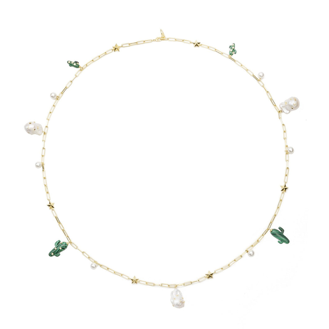 Pearl and Cactus Necklace