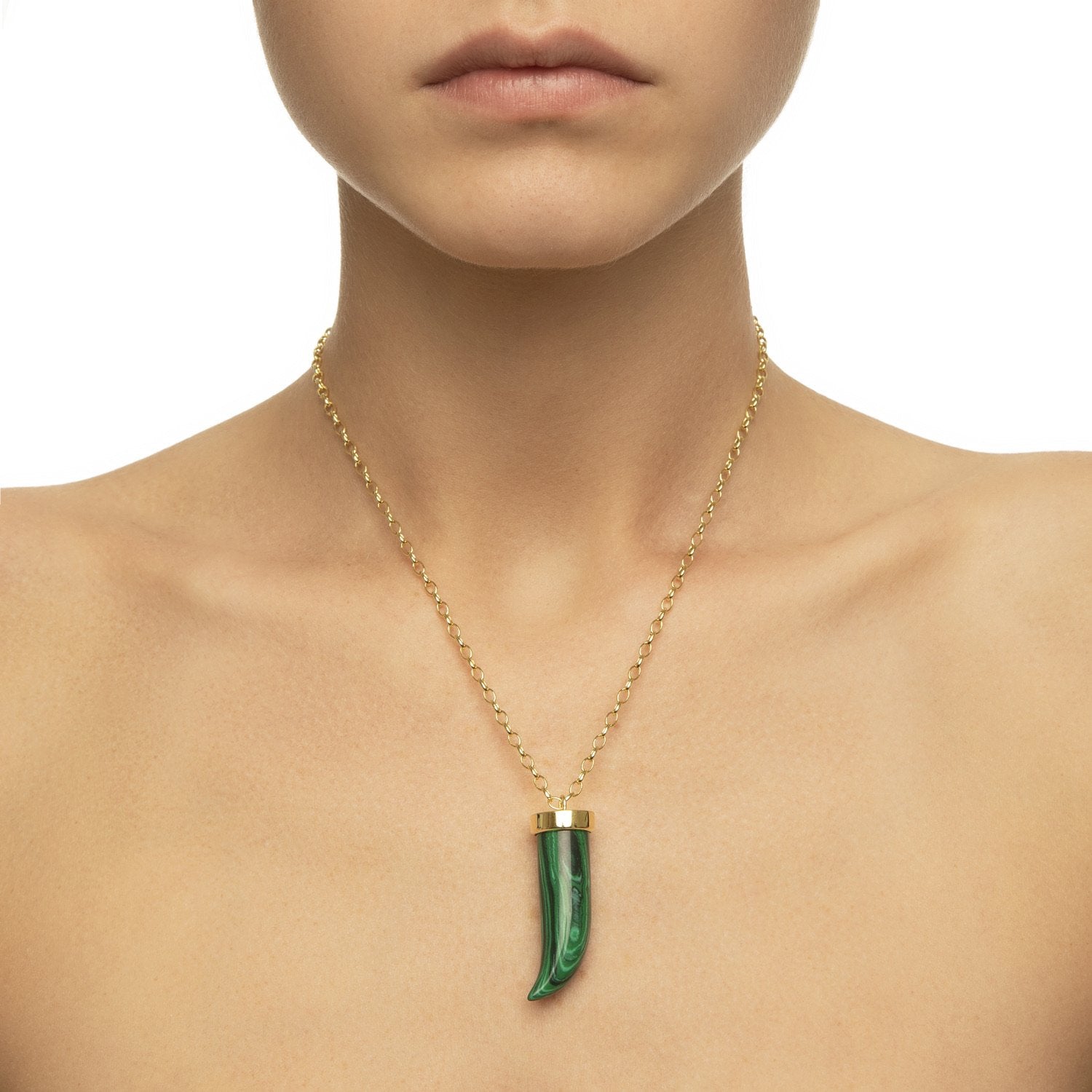 Malachite Fang Necklace