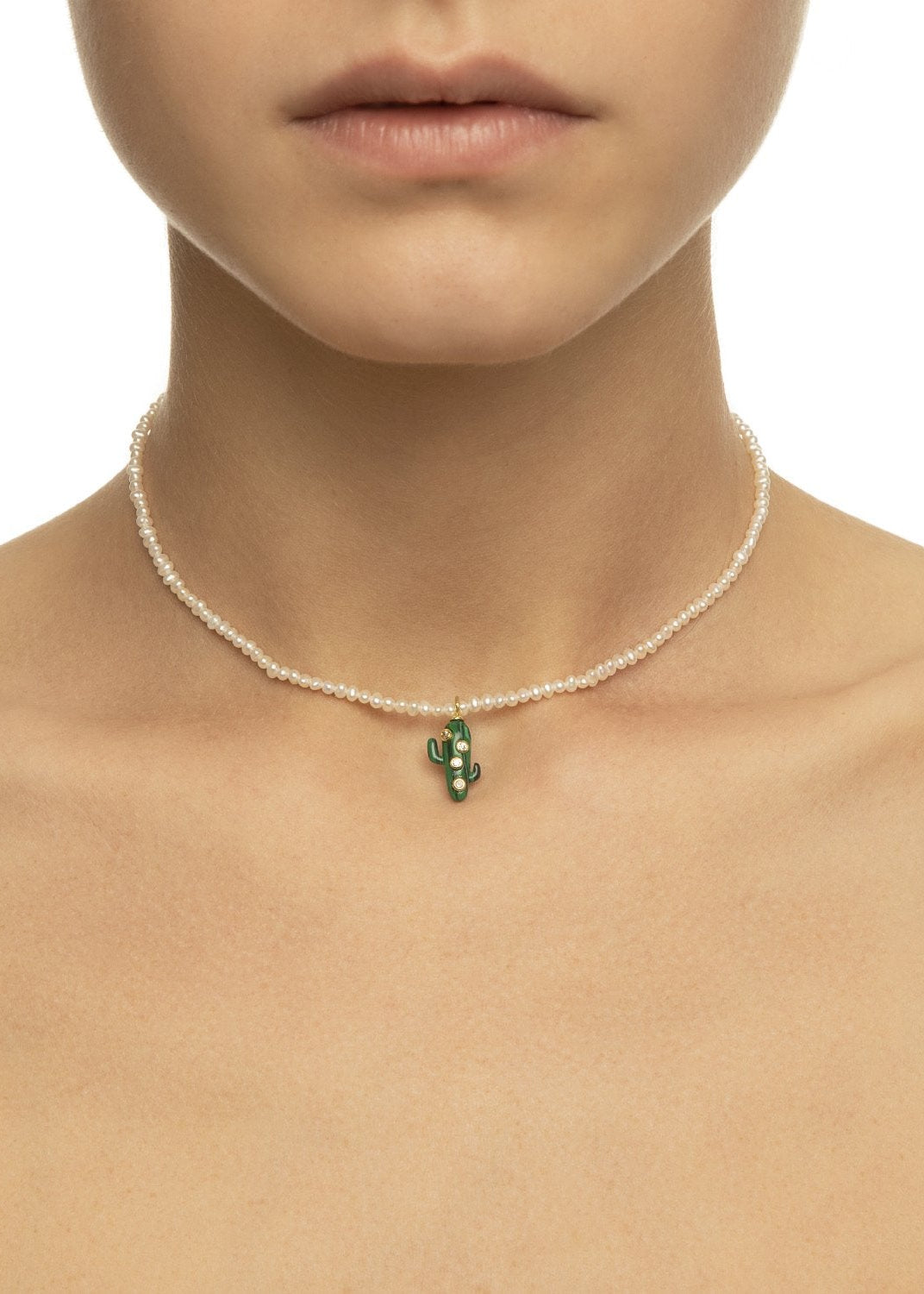 Malachite Cactus Necklace
